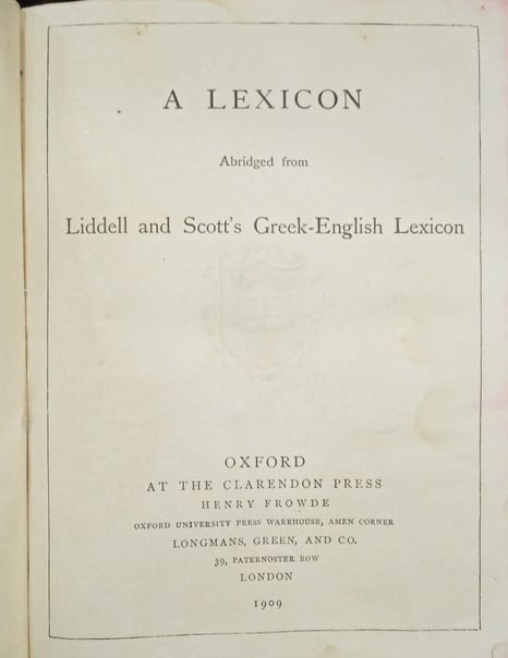 A LEXICON GREEK-ENGLISH
